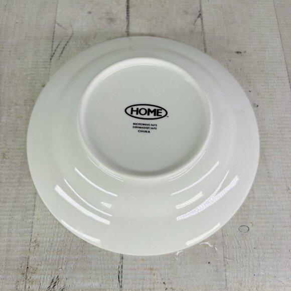 Home TM Blue Rim Scrolls White Center Smooth Ceramic 8" Pasta Soup Bowls Set 5 - Picture 11 of 16